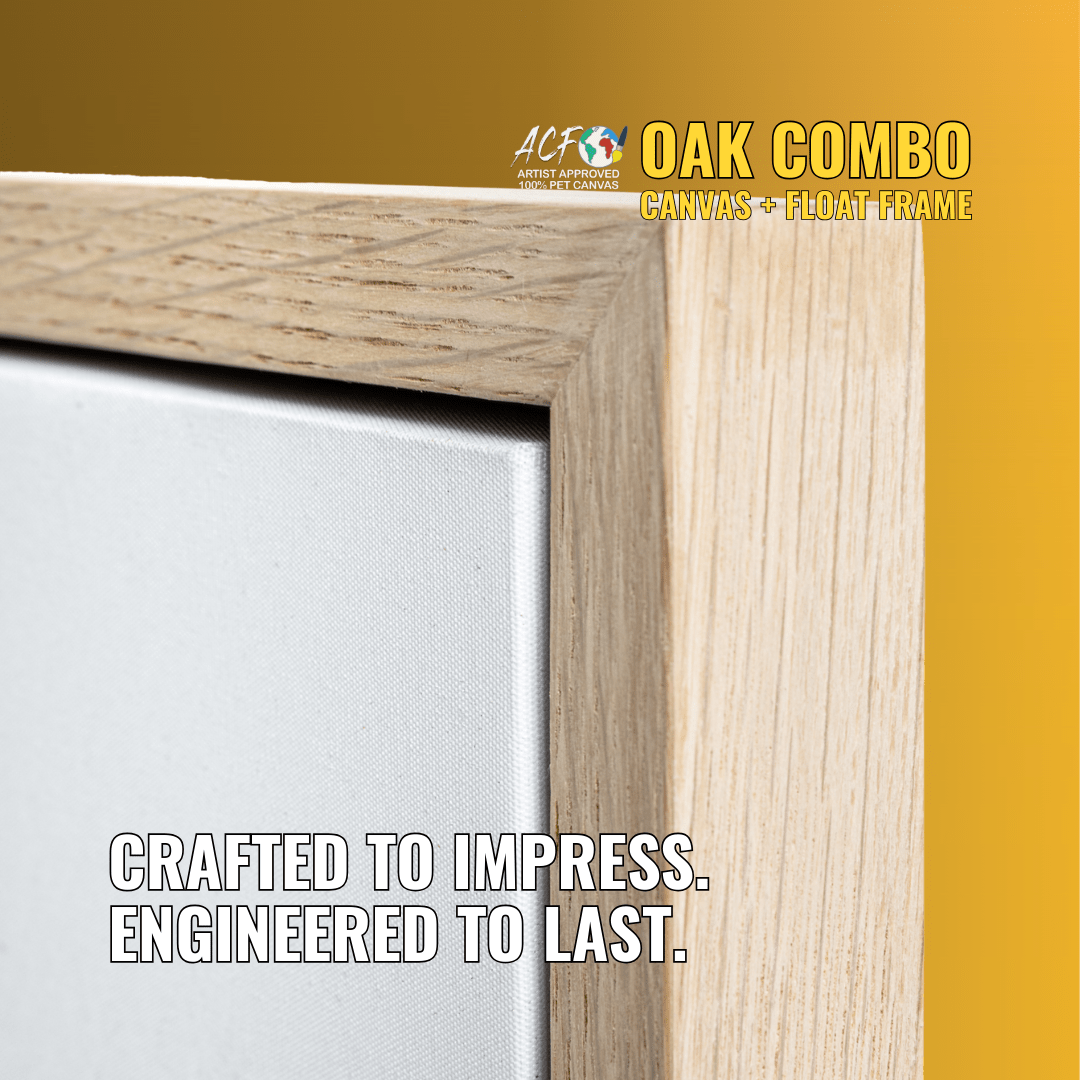 Oak Combo – Box Canvas + Outer Frame Set (Deep Edge) - Art Canvas Factory